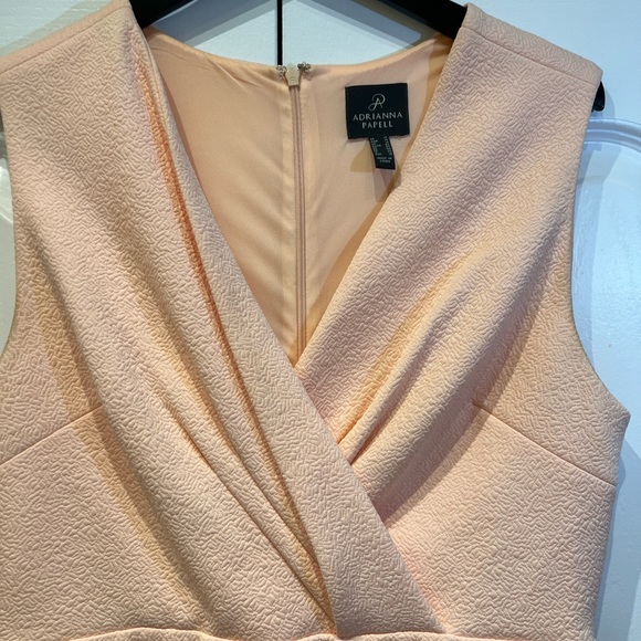Adrianna Papell Peach V-Neck Sleeveless Dress - Picture 4 of 9